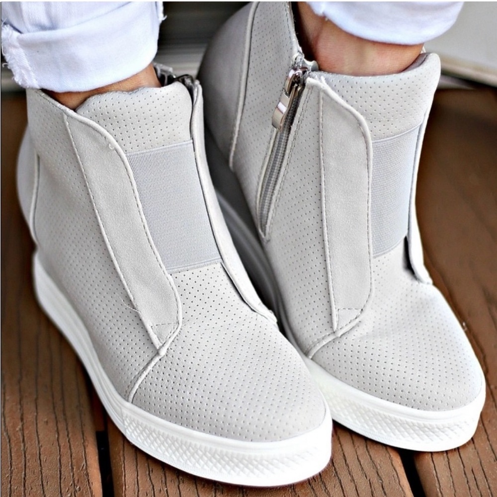 Ccocci Wedge Sneaker Grey Size 7 1/2